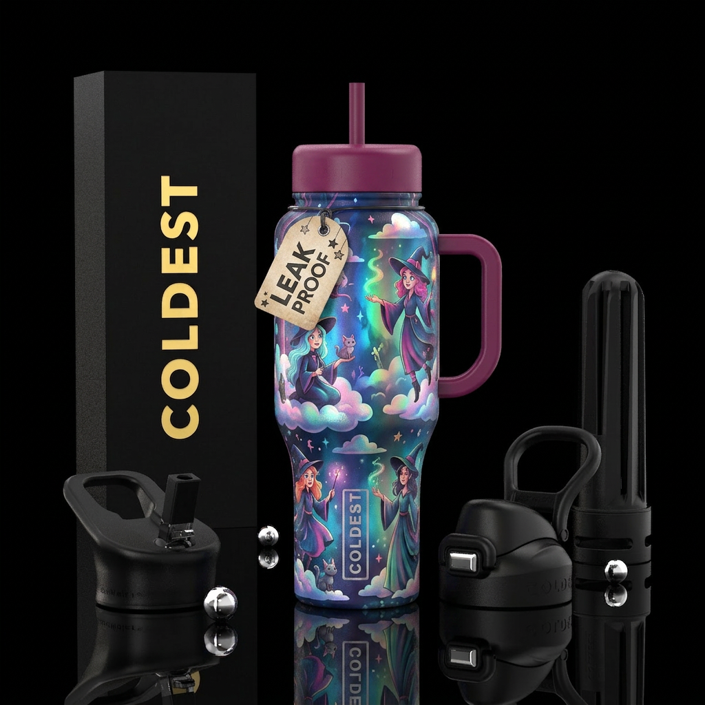 whimsical, clouds, enchanted woods, fun playful wi... water bottle design