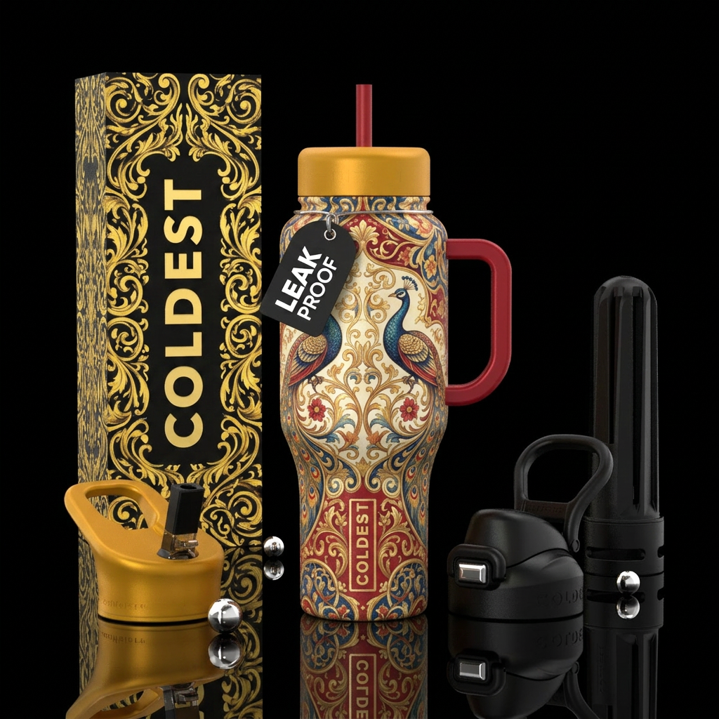 victorian, happy mood, artistic water bottle design