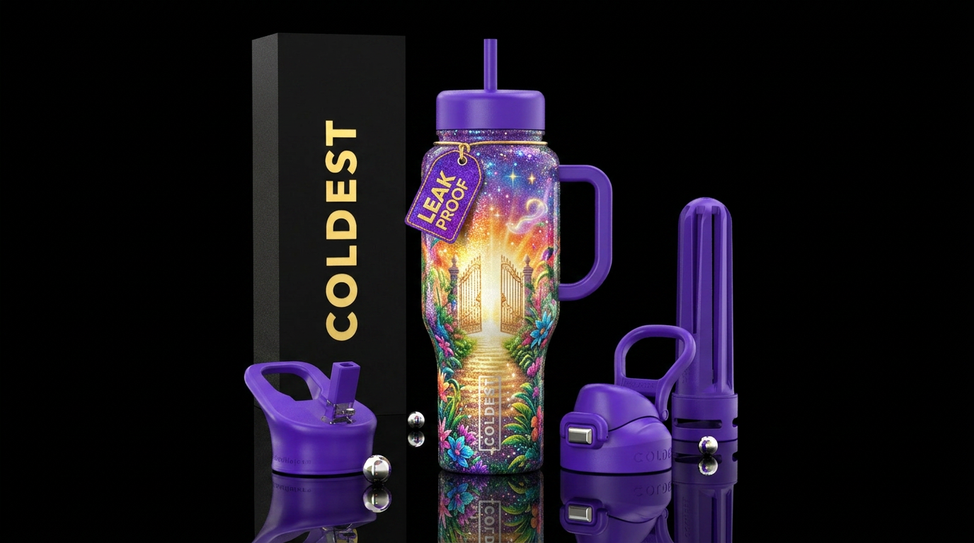 sparkly, beautiul, vibrant arriving to Heaven lush... water bottle design