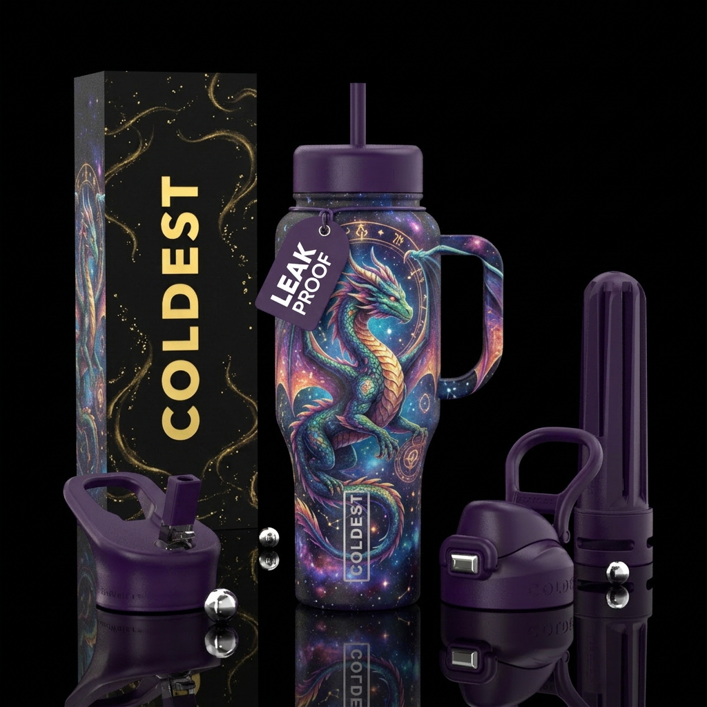 dragon , magical, fun water bottle design