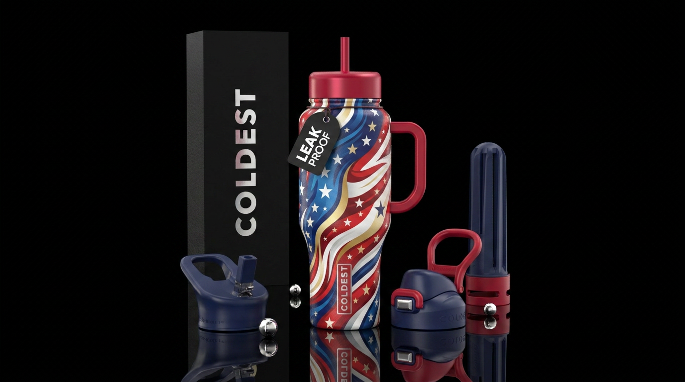 Fun patriotic water bottle design