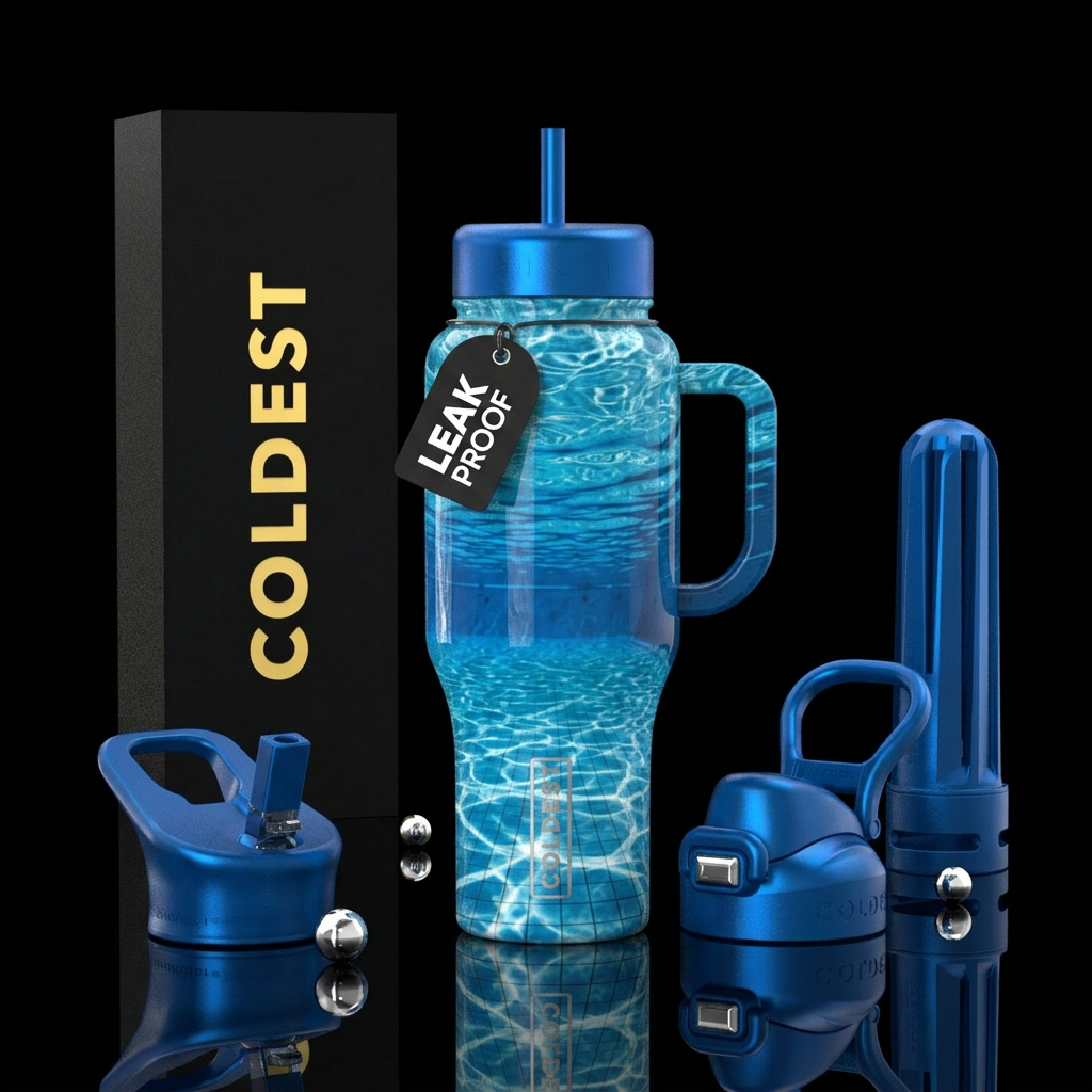 Looking up from underwater in a pool water bottle design