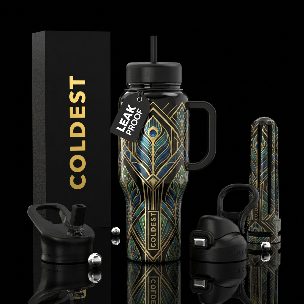 The Great Gatsby water bottle design