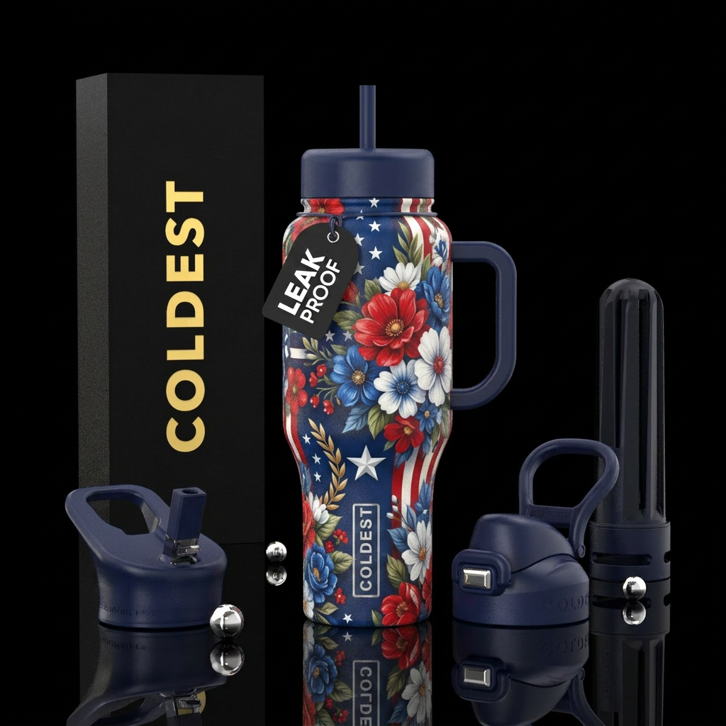 Patriotic flower arrangements water bottle design