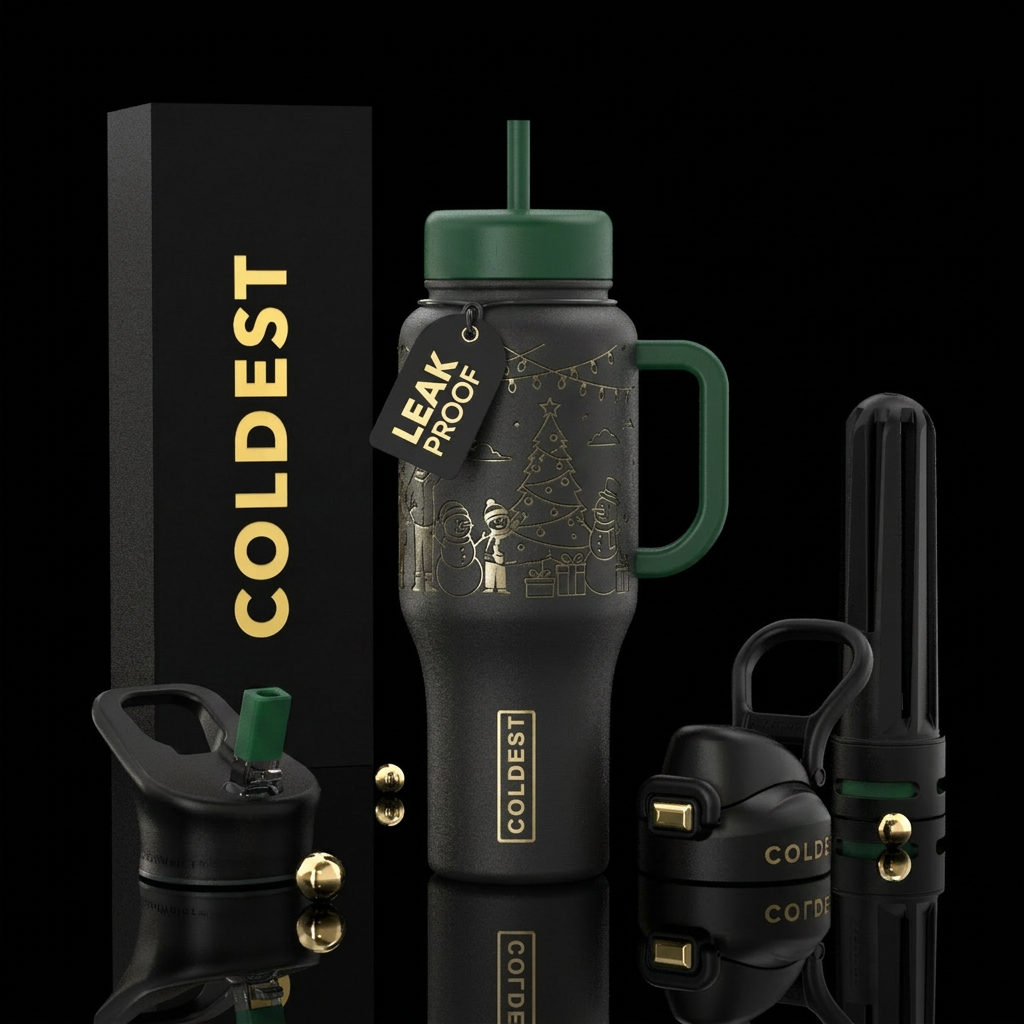 Family time at holidays water bottle design