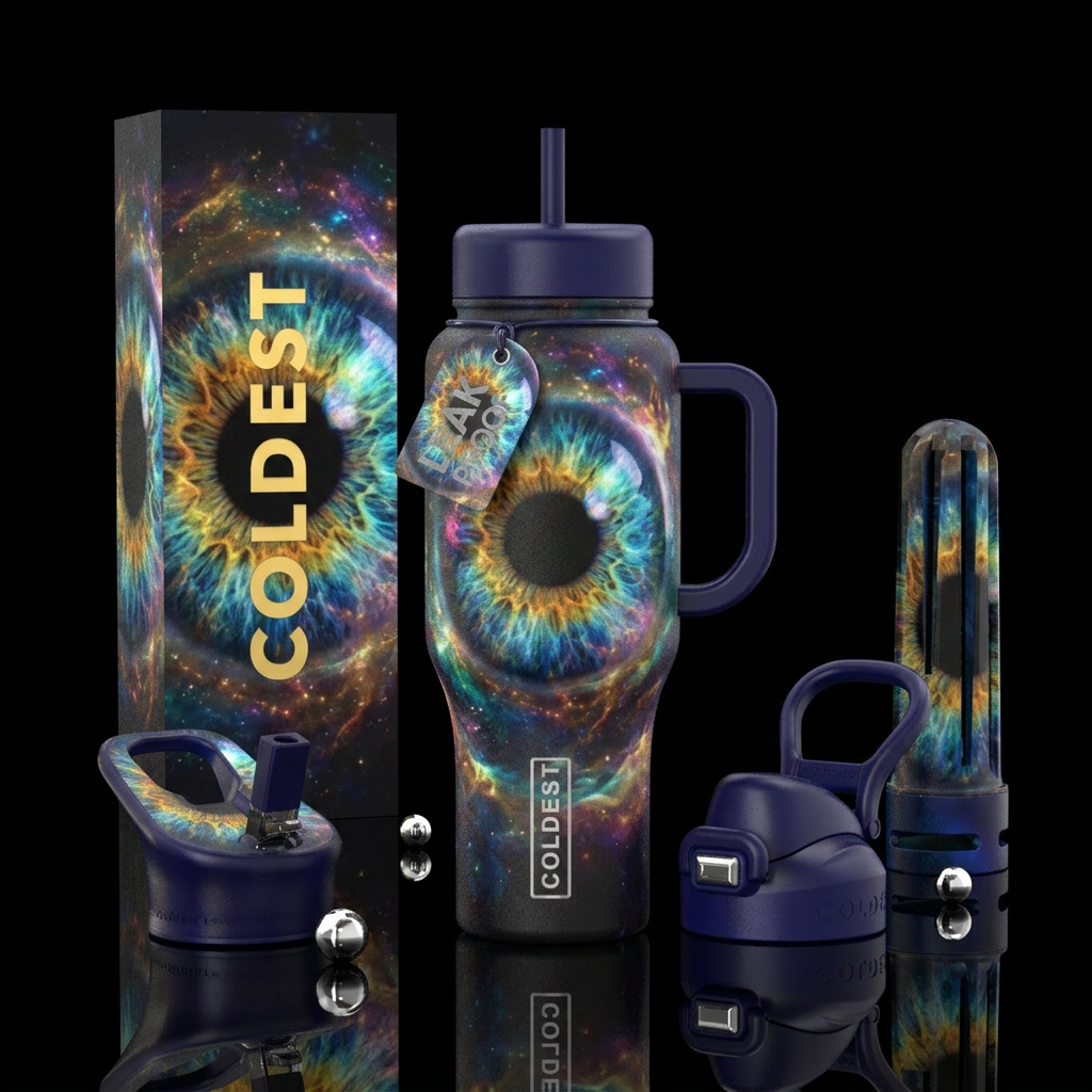 Window to the soul water bottle design