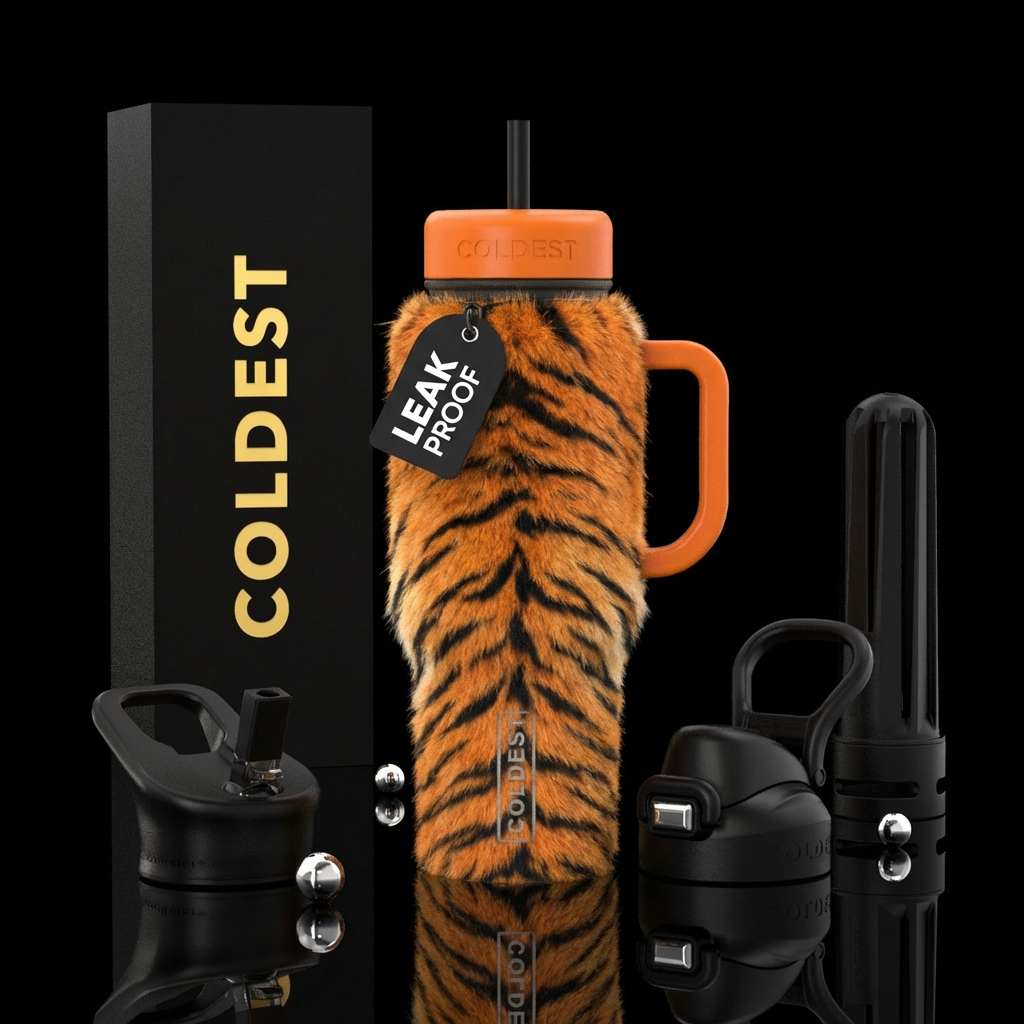 realistic tiger fur is naturally soft, with clear ... water bottle design
