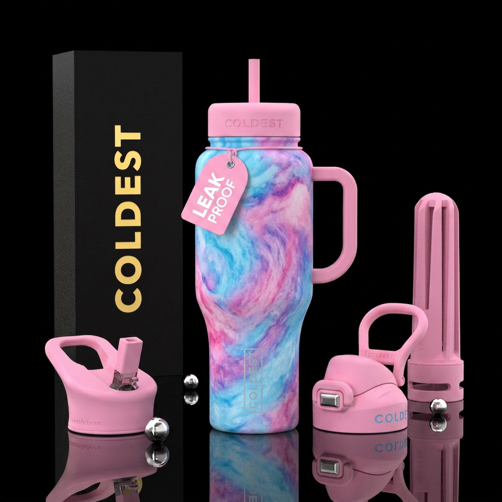 Cotton candy water bottle design