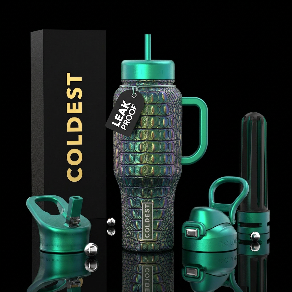 Alligator scales water bottle design