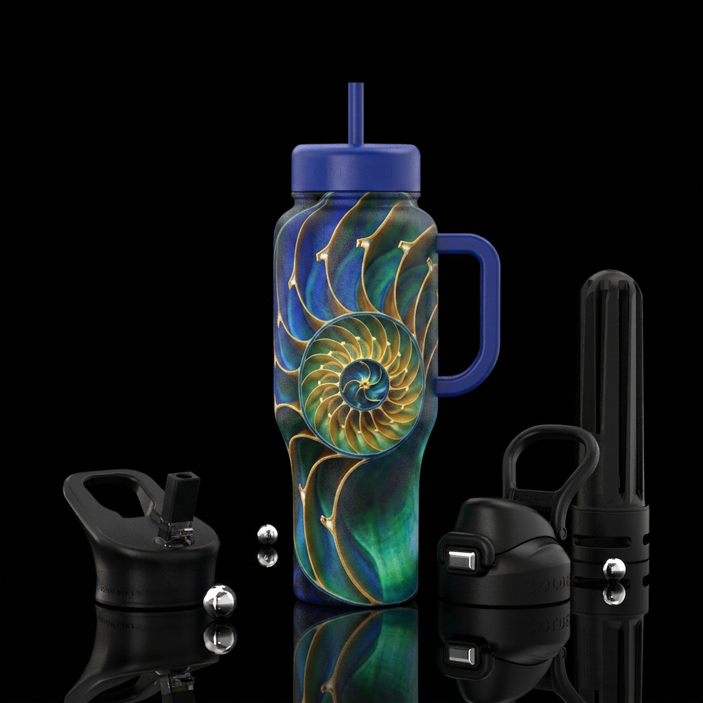 Fibonacci sequence in nature water bottle design