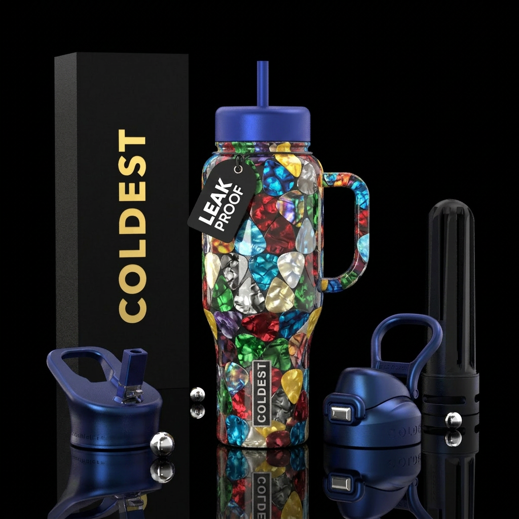 guitar picks water bottle design