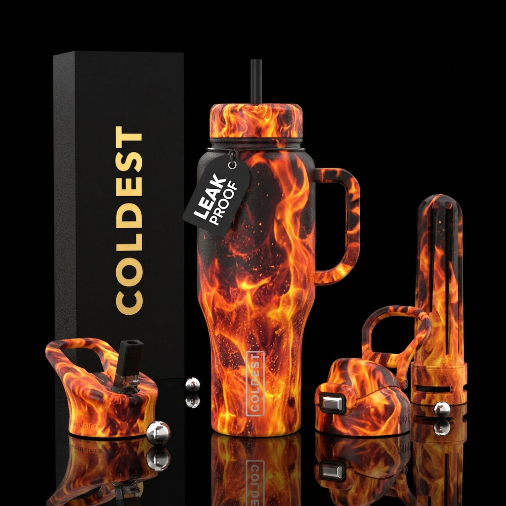 Fire ball water bottle design