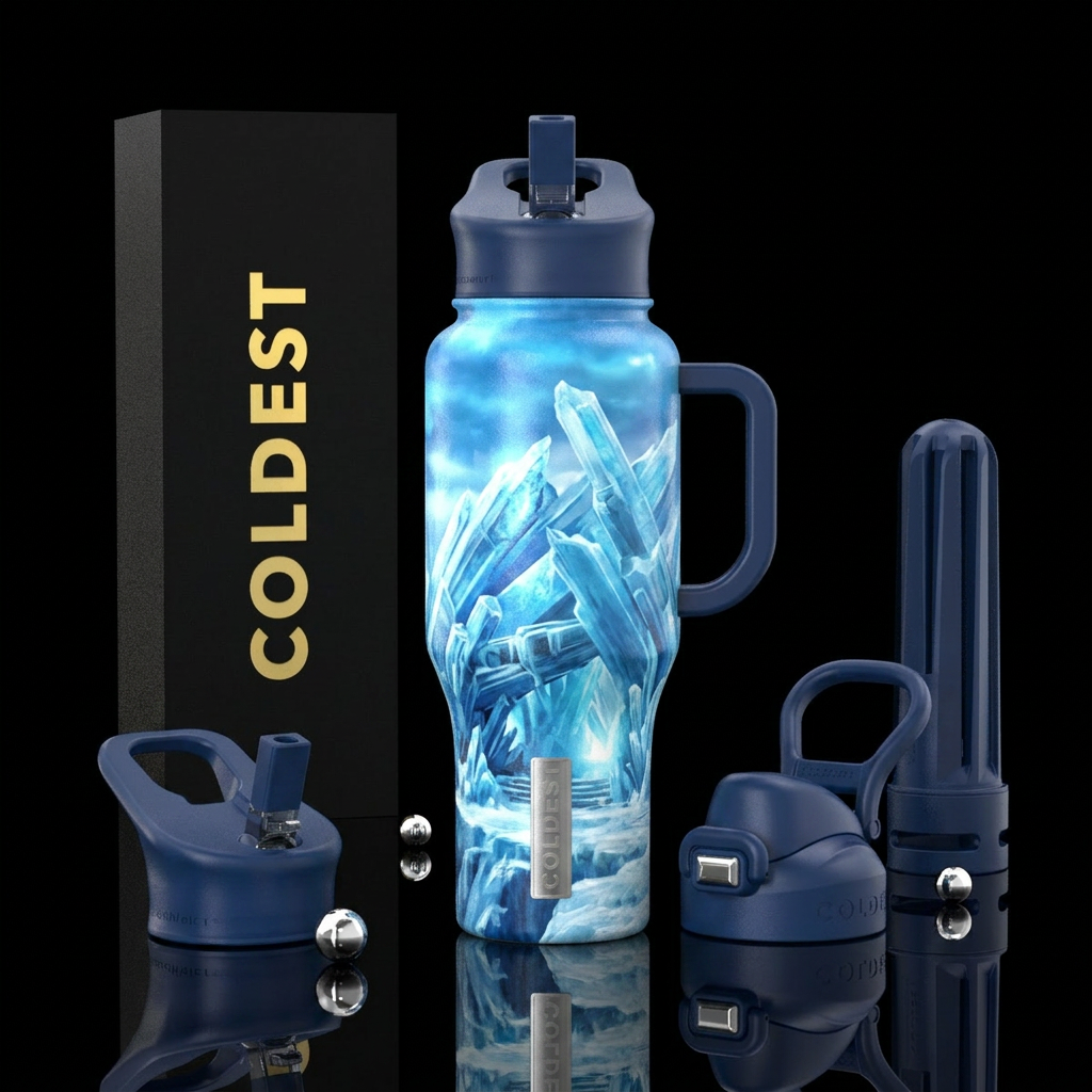 superman's Fortress of Solitude water bottle design