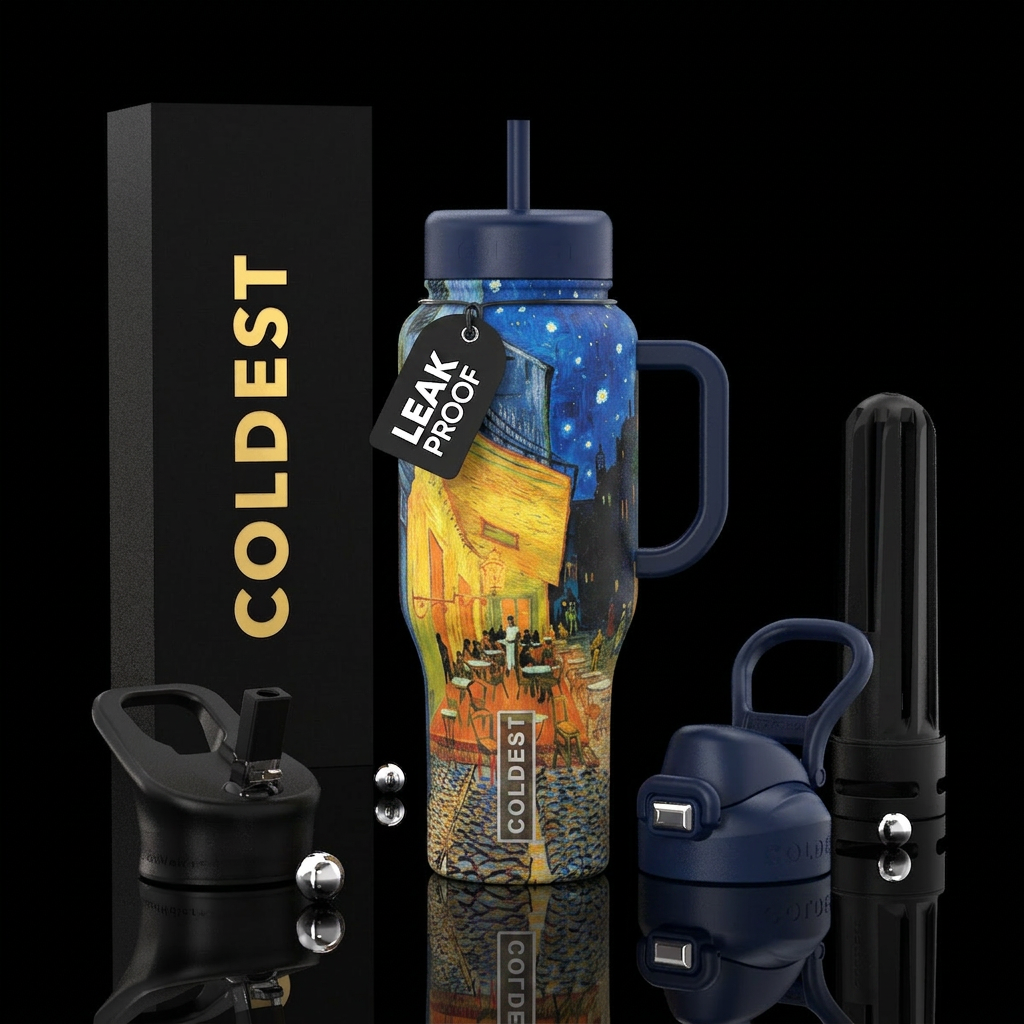 Very beautiful painting bottle inspired my a van g... water bottle design