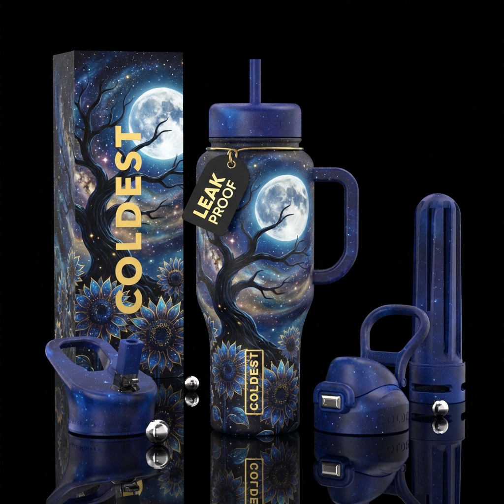 The Spooky Tree water bottle design