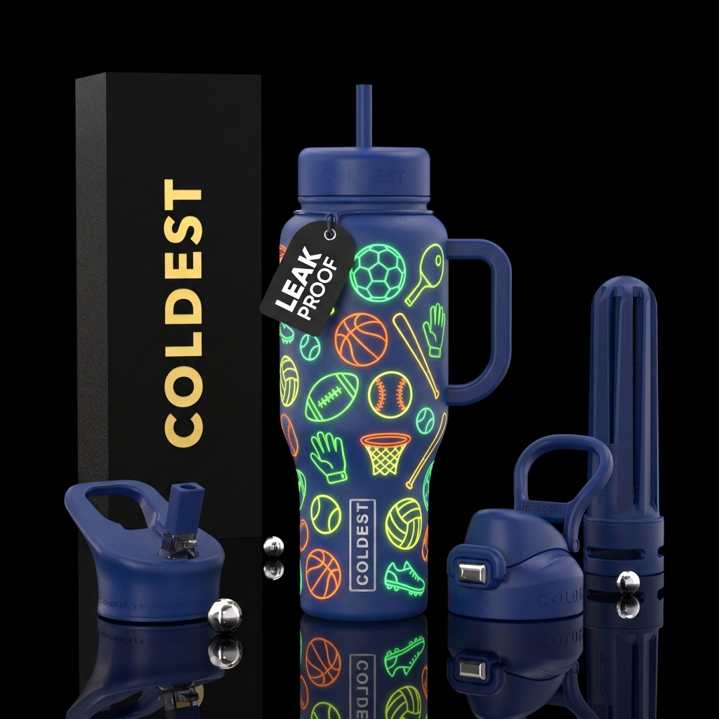 Glowy sports water bottle design