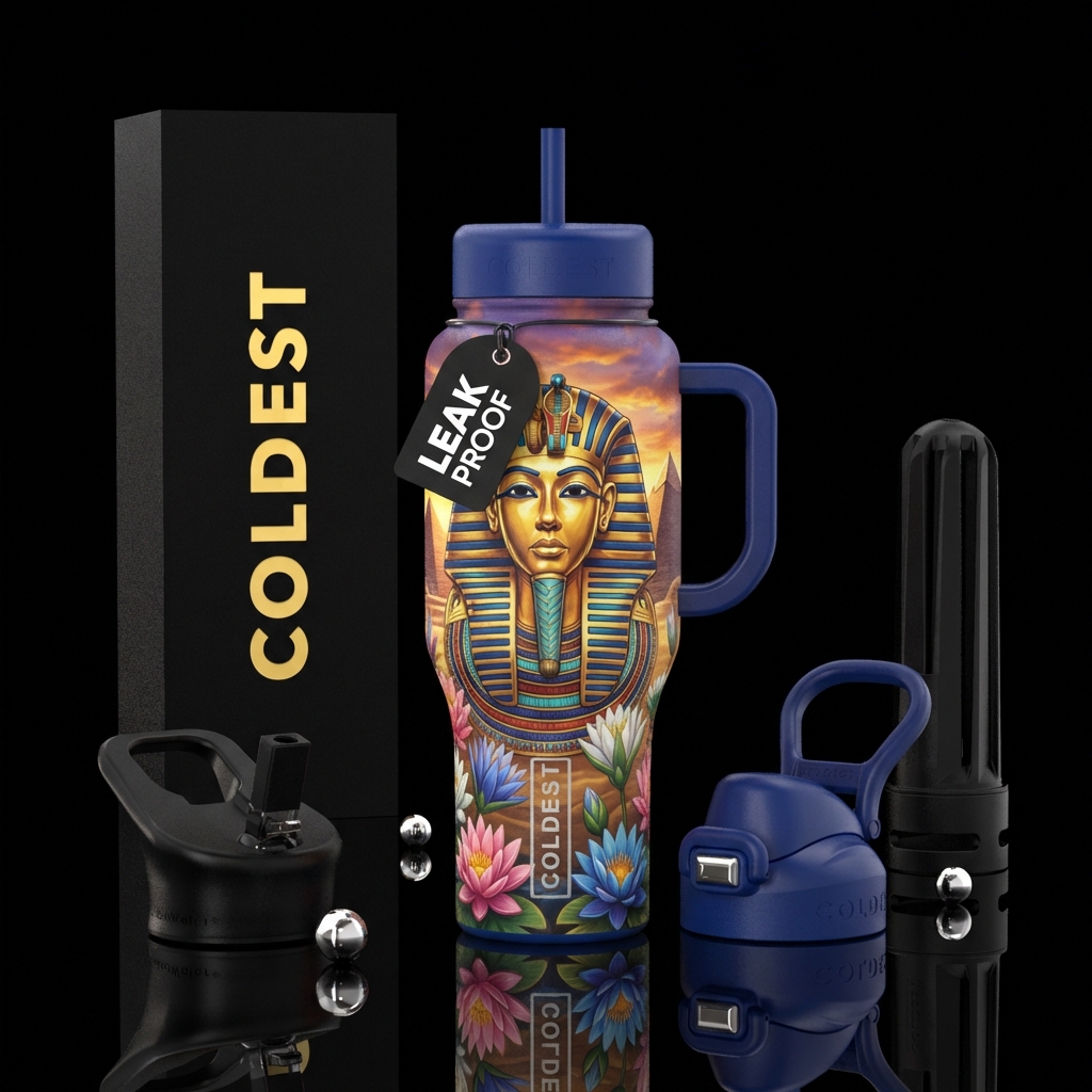 King tut water bottle design