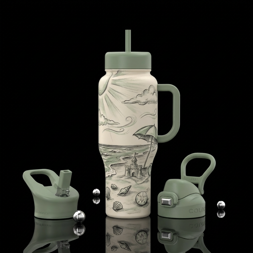 Its a beach day 3 water bottle design