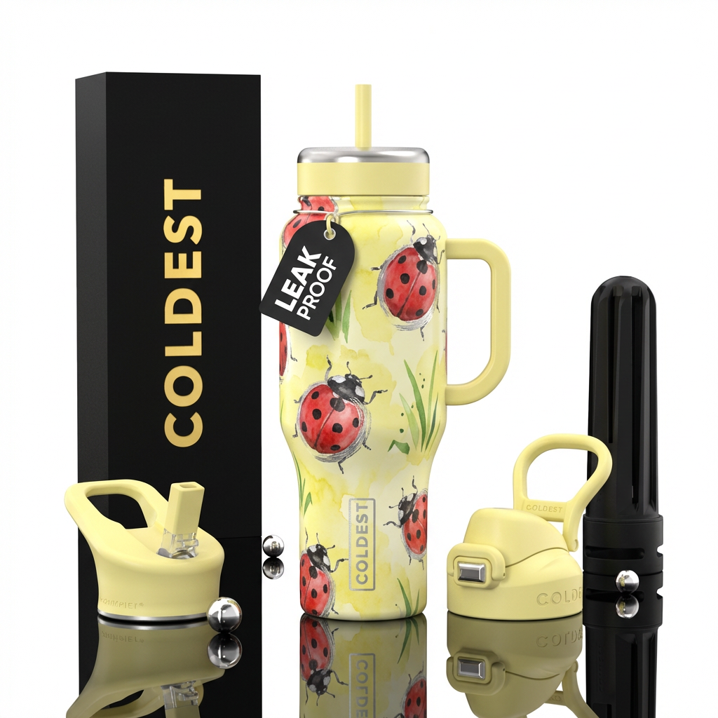 Lady bug 3 water bottle design