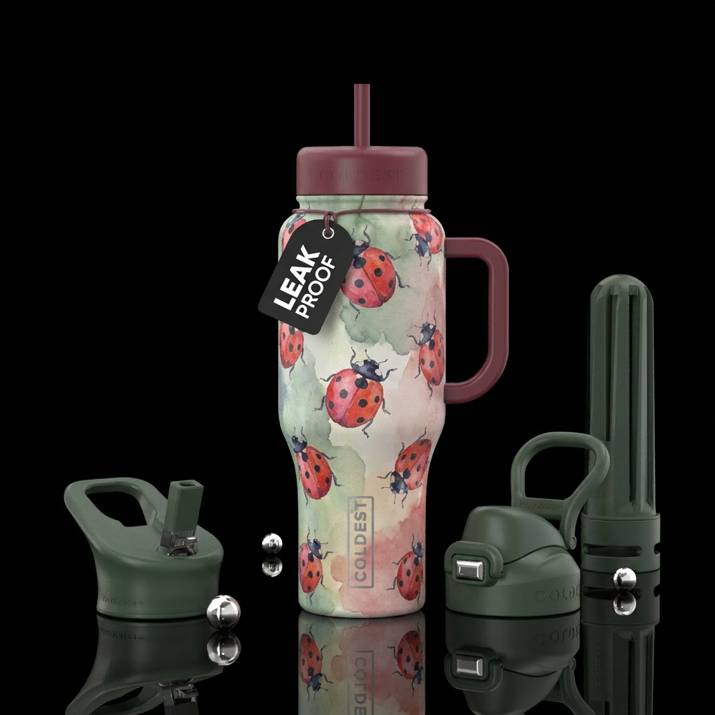 Lady bugs 2 water bottle design