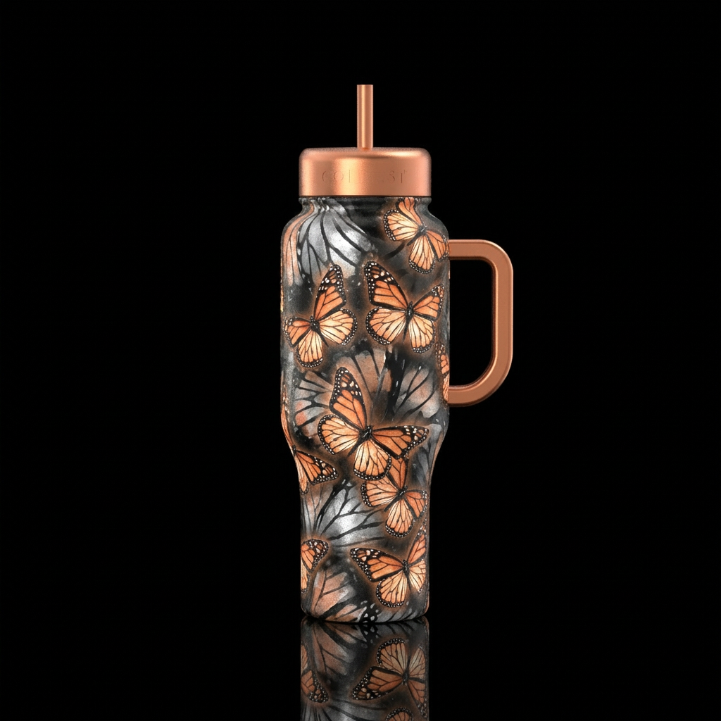 ................... monarch butterfly  wings  as s... water bottle design