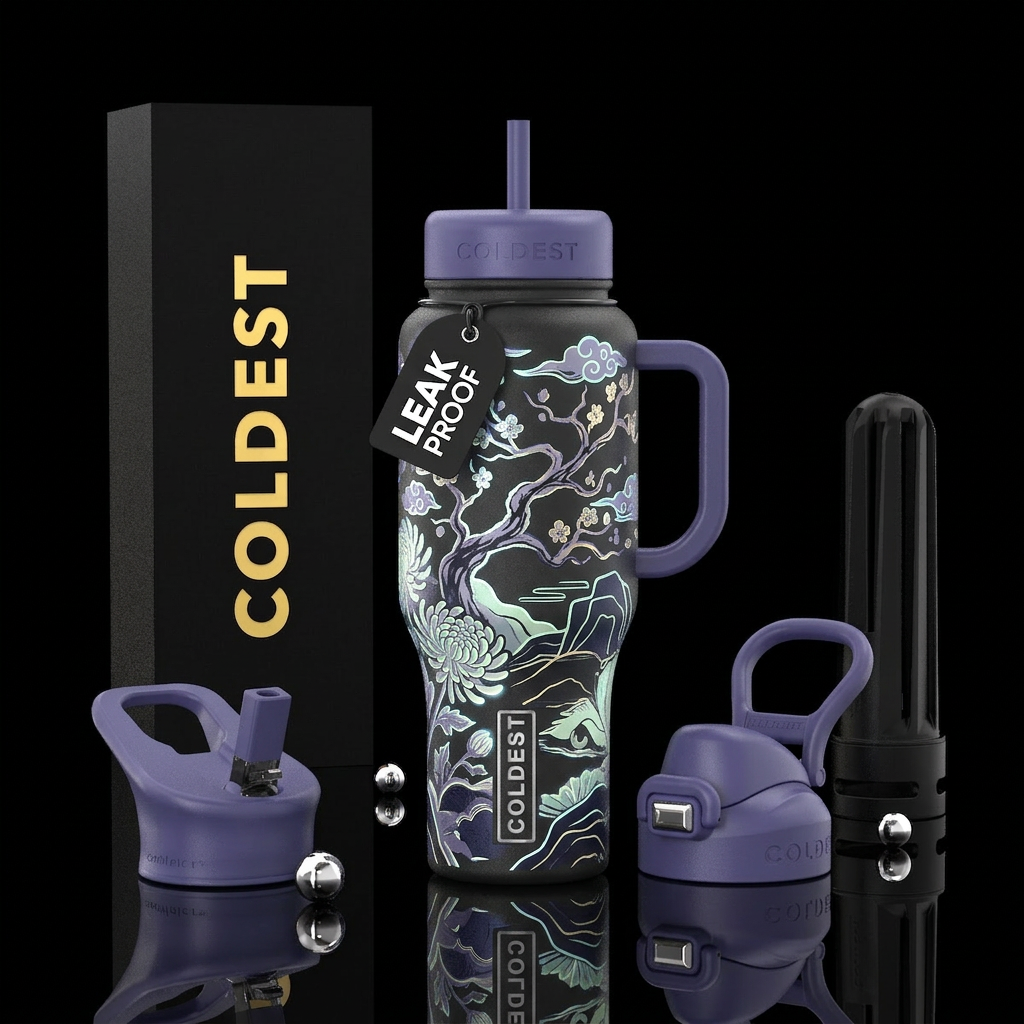 Glowy Garden water bottle design