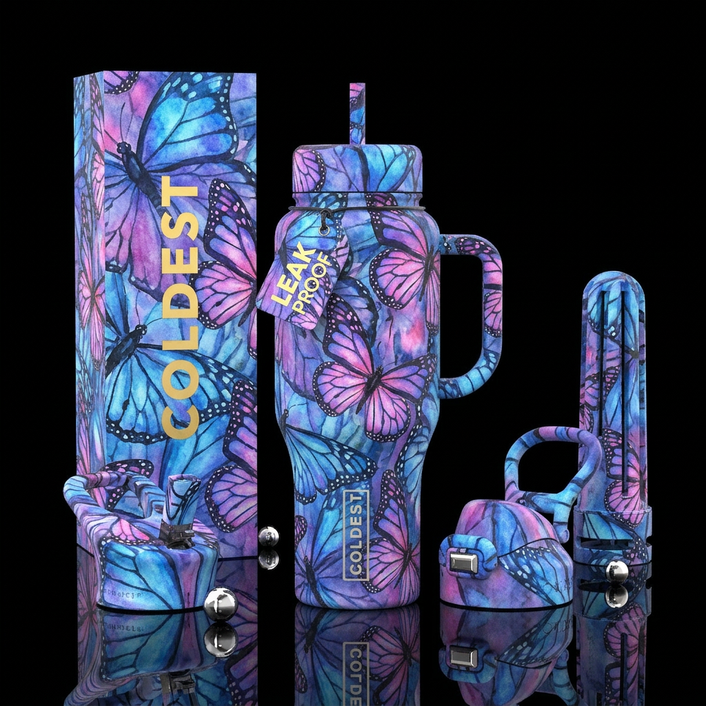 ................... monarch butterfly  wings  as s... water bottle design