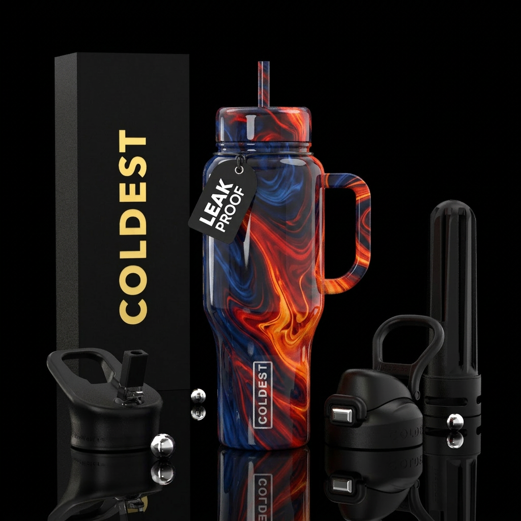 Fire and ice water bottle design