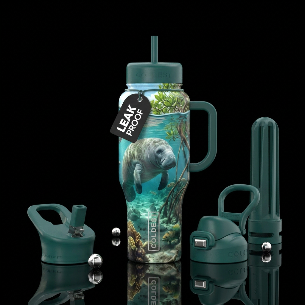 Manatee water bottle design