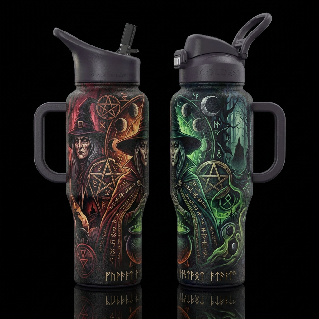 Secrets of Salem water bottle design