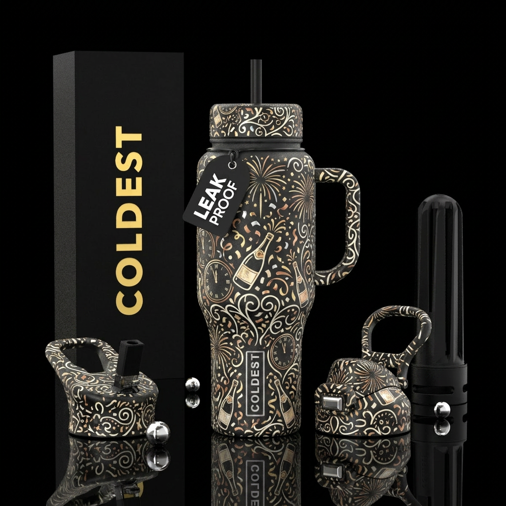 Celebrate the season water bottle design