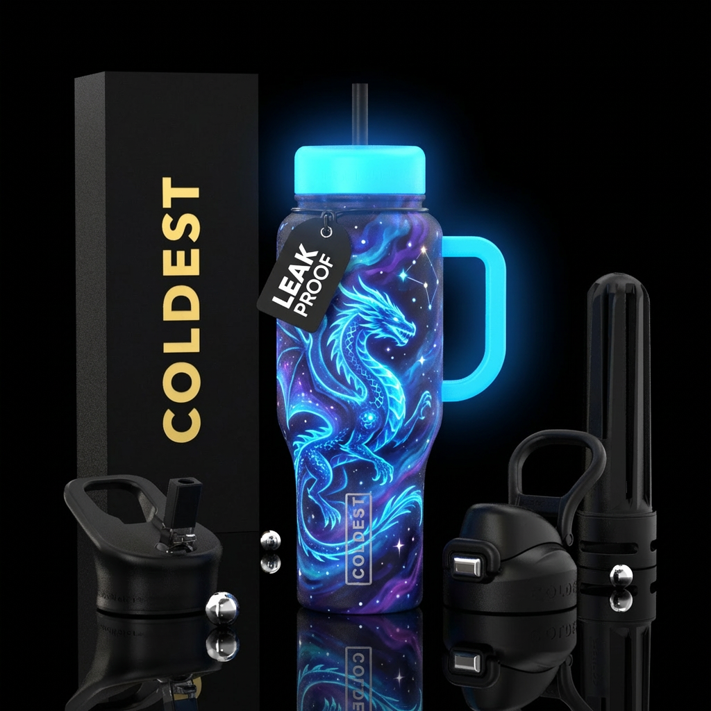 Azure Dragon water bottle design
