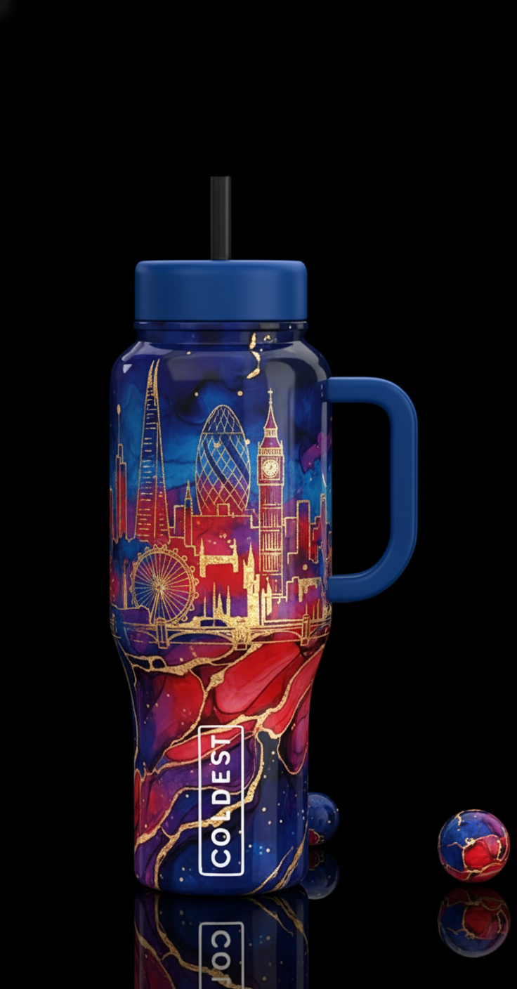 London skyline water bottle design