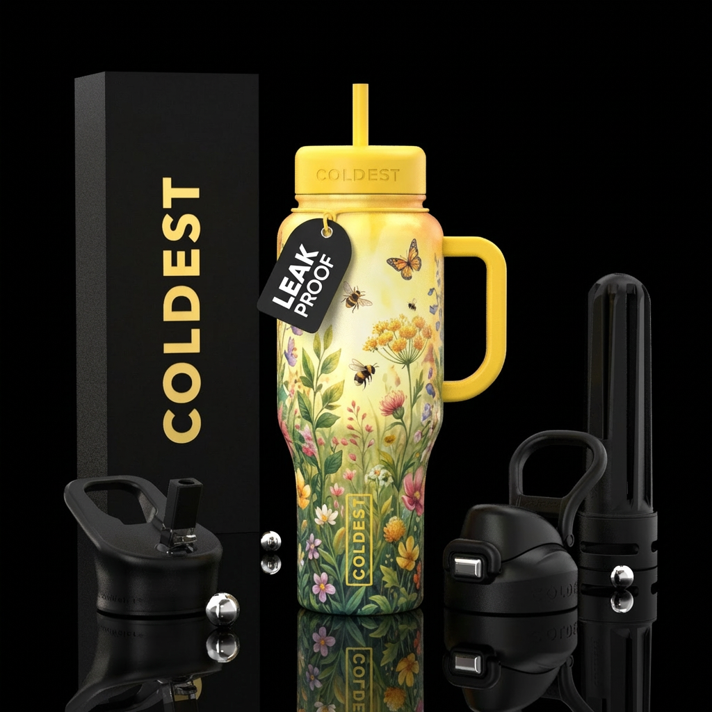 secret garden, summer sunshine water bottle design