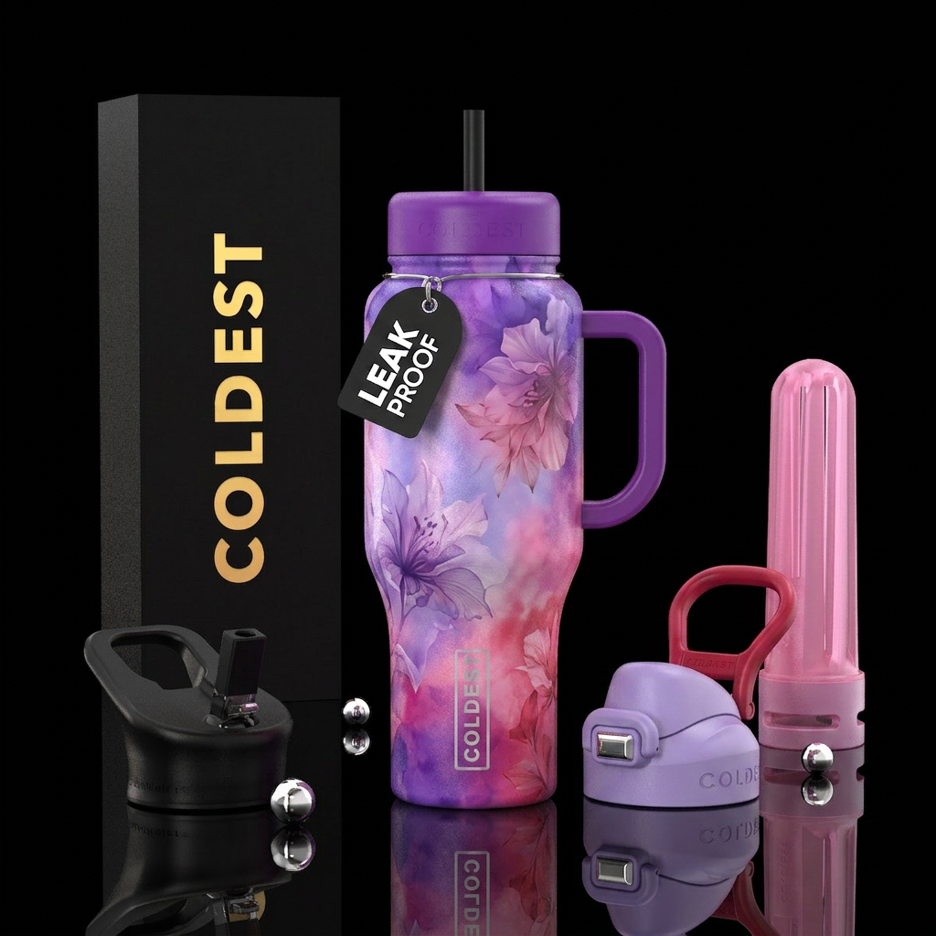 purple, lavender, cherry, pink, opalescent dip dye... water bottle design