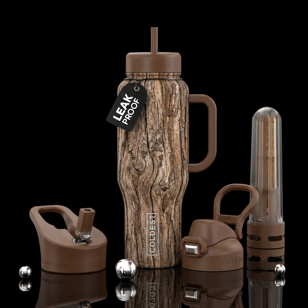 Tree trunk water bottle design