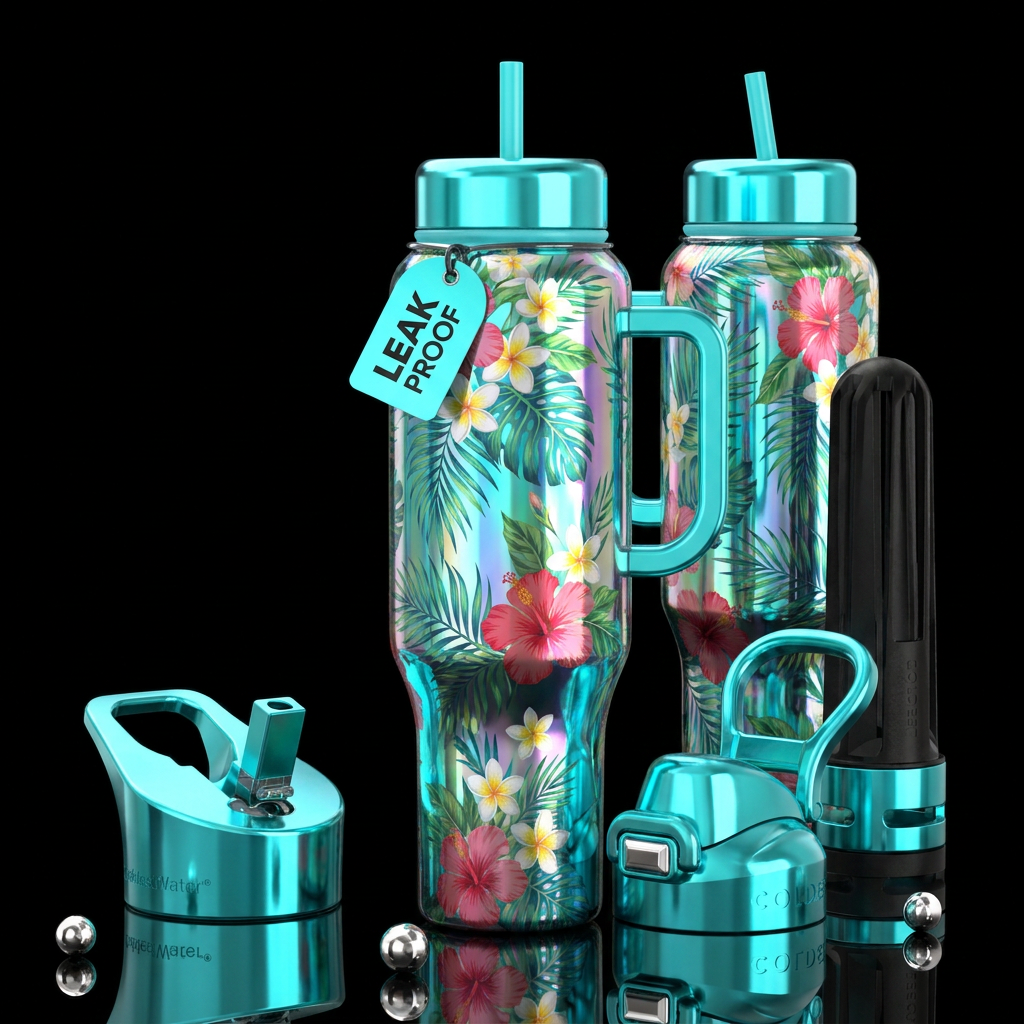 Tropical Vacation water bottle design