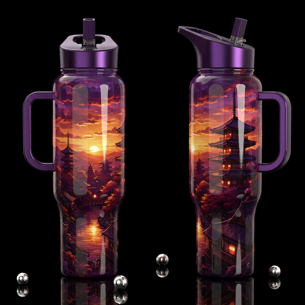 Violet Sunset water bottle design