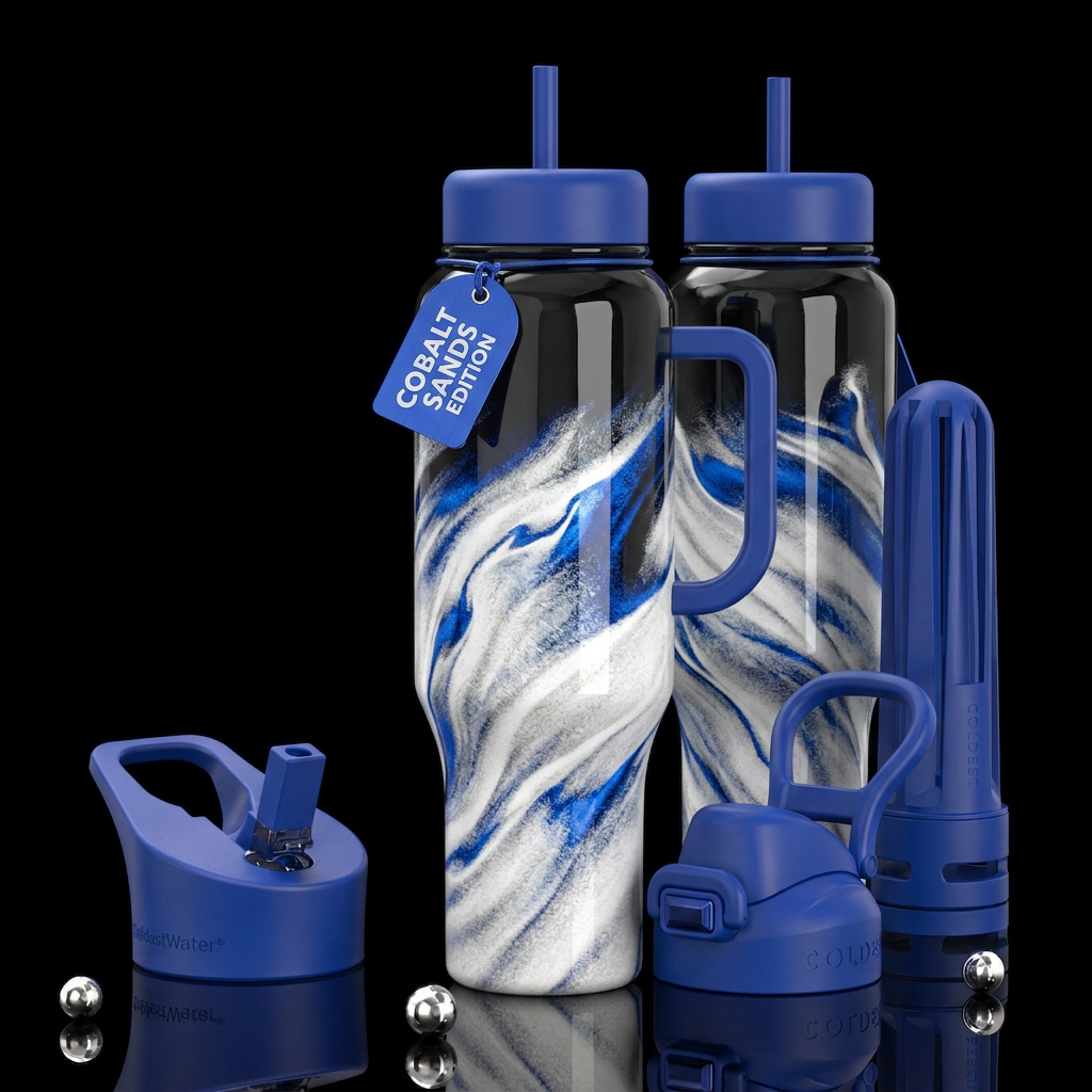 White Sands Blue Night water bottle design