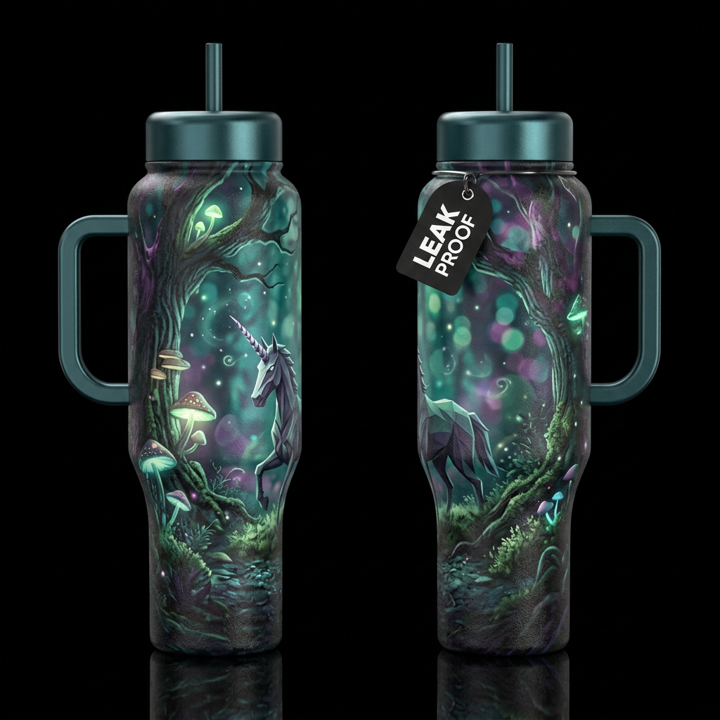 Fantasia in the Forest water bottle design