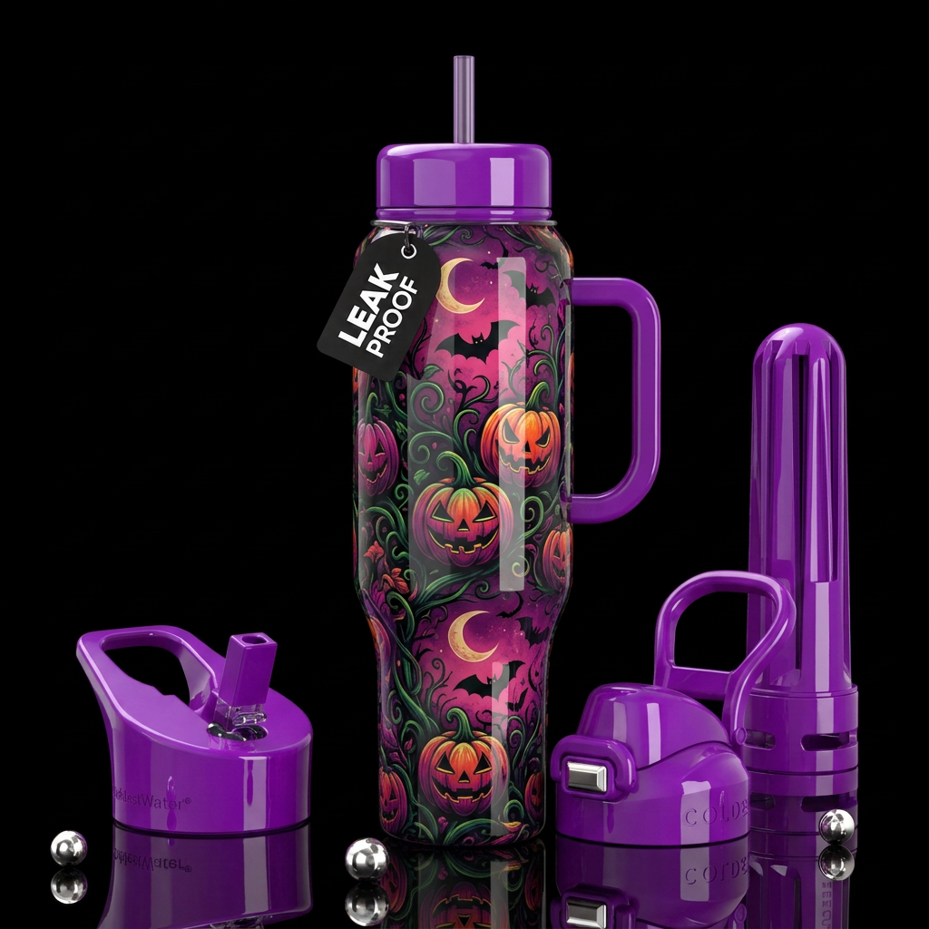Purple Pumpkin Patch water bottle design