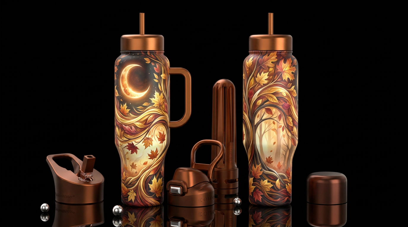 Autumn Gold water bottle design