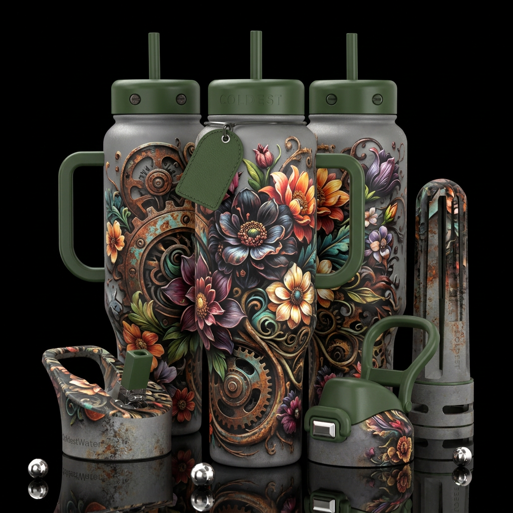 Rugged Beauty water bottle design