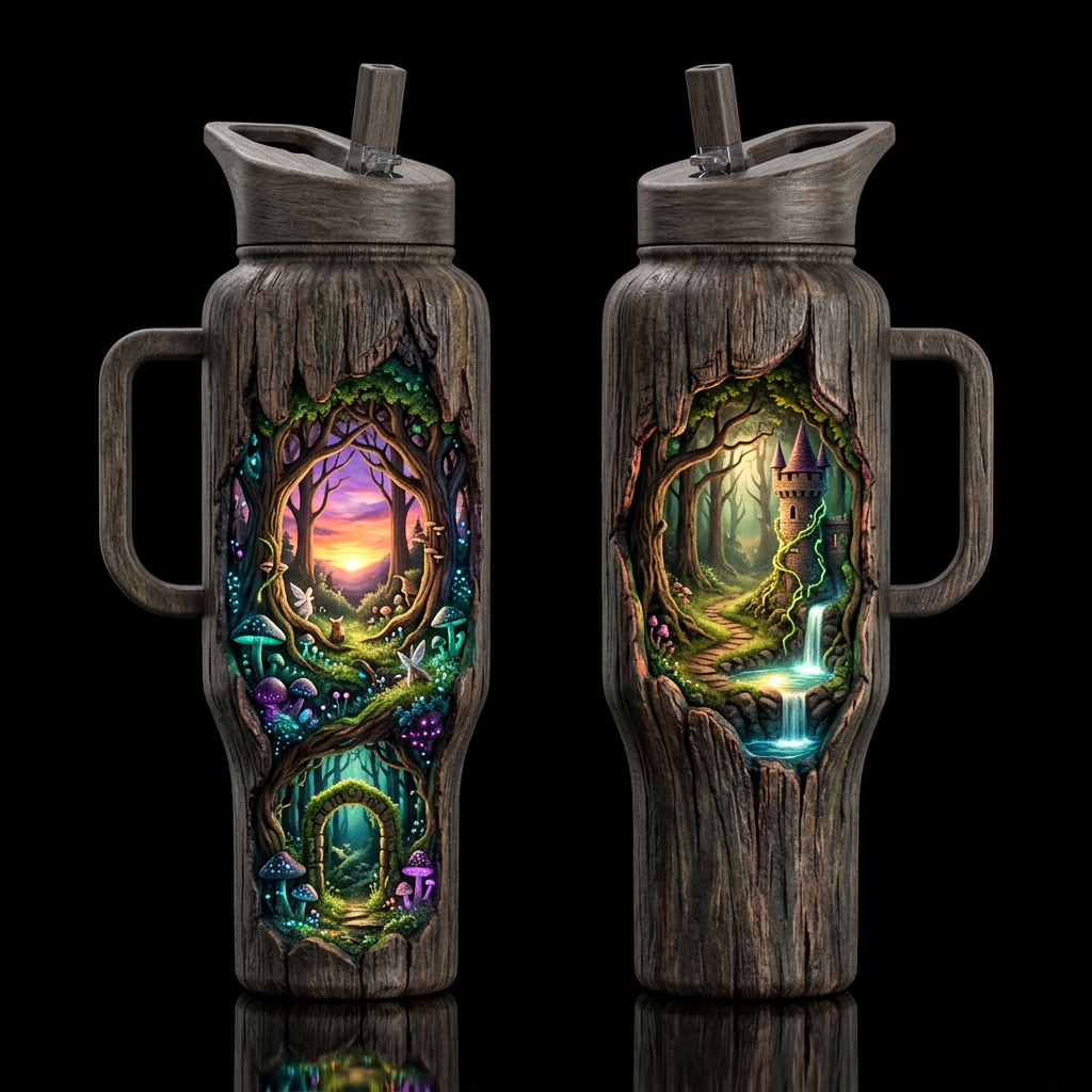 Glowie Fantasy water bottle design