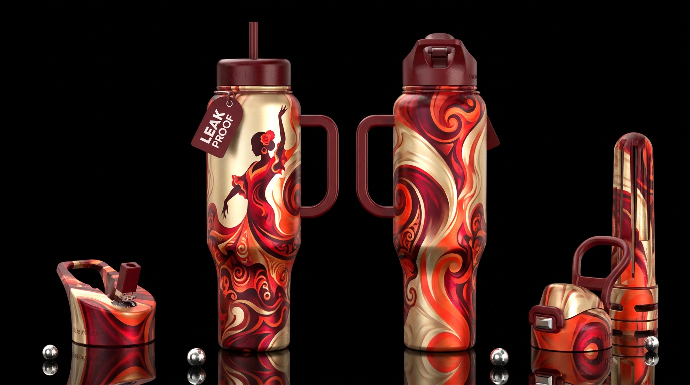 Dance of Elegance water bottle design