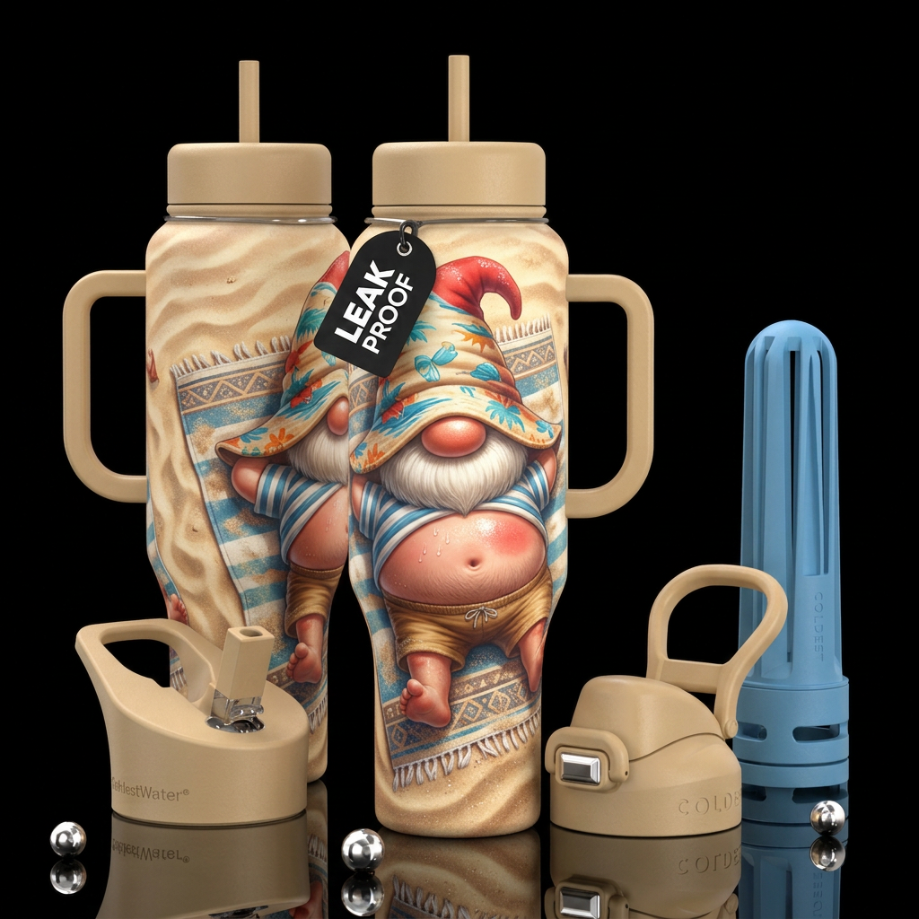 Sunburned Gnome water bottle design