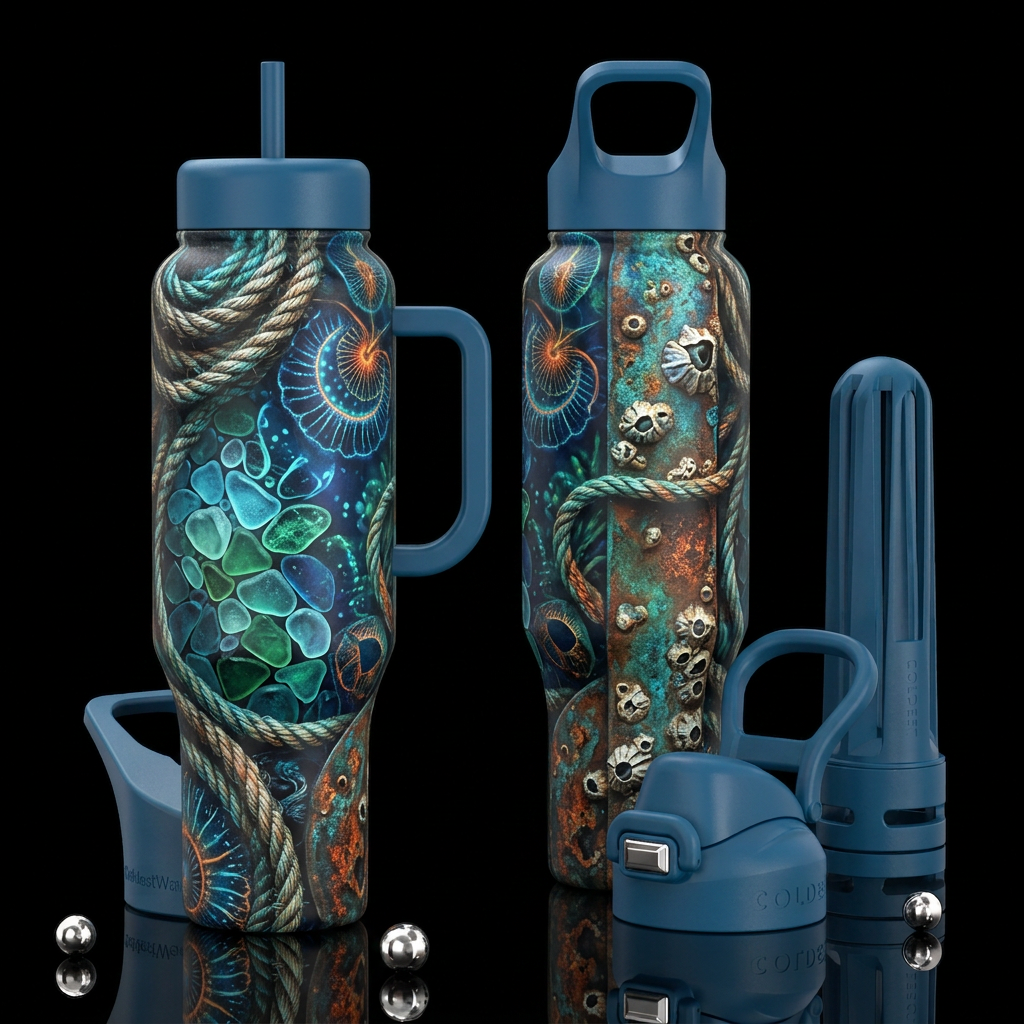 Secrets in the Ocean water bottle design