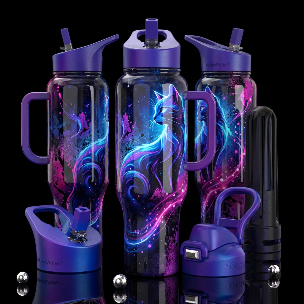 A Little Catty water bottle design