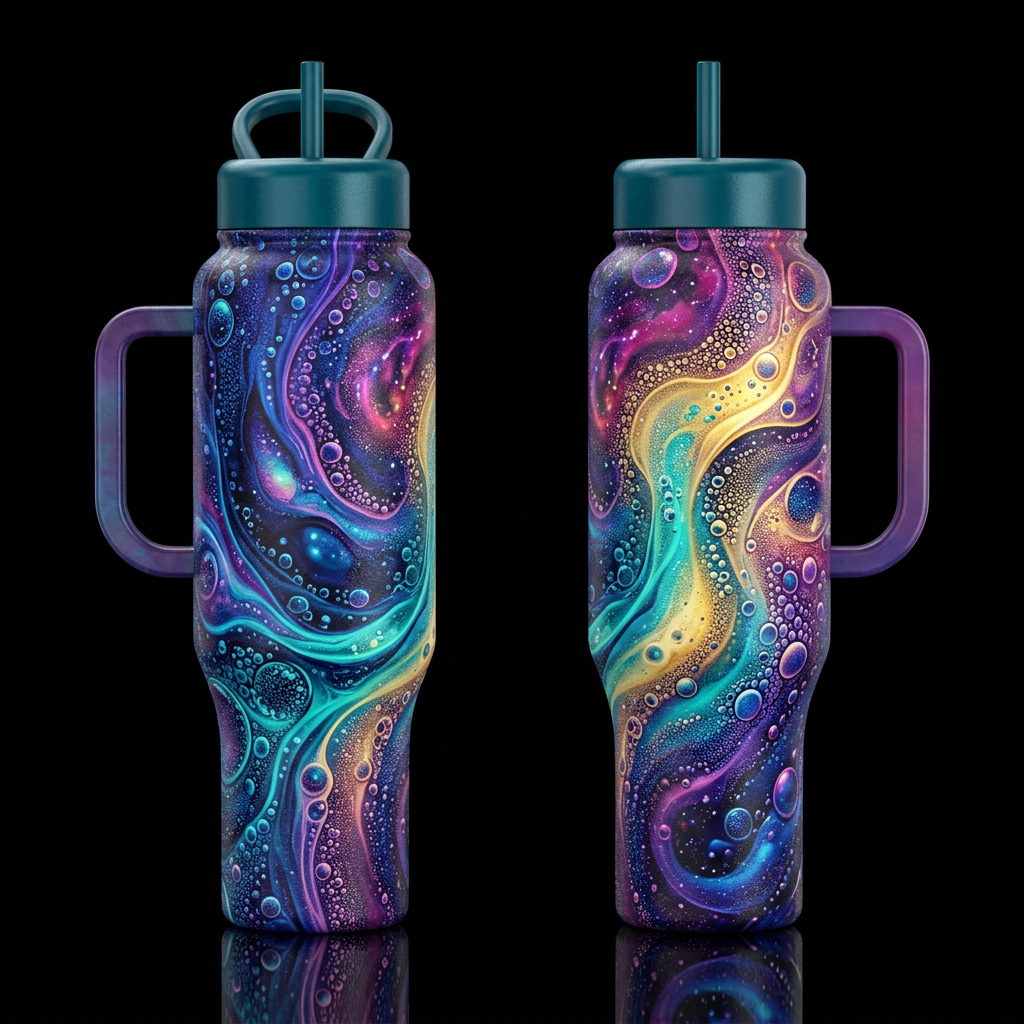 Colorful Fizz water bottle design
