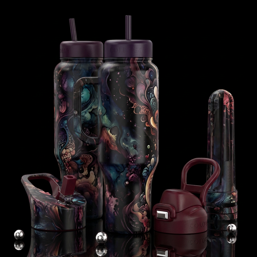 Dreams to Nightmares water bottle design